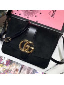 Gucci Suede Leather Arli Medium Shoulder Bag ‎550126 Black 2019