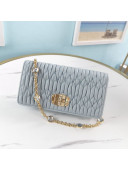 Miu Miu Crystal Cloque Nappa Leather Mini Bag 5DH044 Light Blue 2021