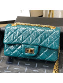 Chanel Quilted Aged Calfskin Small 2.55 Flap Bag A37586 Blue 02 2019