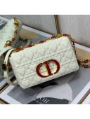 Dior Small Dioramour Caro Bag in White Cannage Calfskin with Heart Motif 2021