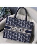 Dior Small Book Tote Embroidered Dior Oblique Canvas Blue 2019