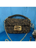 Fendi Jacquard Fabric Interlace Mini Baguette Bag Brown 2020(Top)