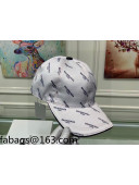 Balenciaga Signature Silk Baseball Hat White 2021