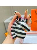 Hermes Geegee Savannah Lambskin Zebra Bag Charm and Key Holder Black/White/Pink 2022 01