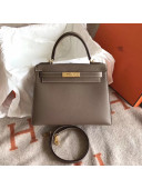 Hermes Kelly 28cm/32cm  Original Epsom Leather Bag Deep Gery