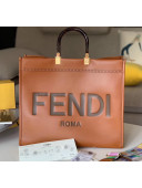 Fendi Sunshine Shopper Bag in Brown Leather 2020