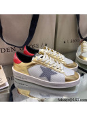 Golden Goose Stardan Sneakers in White Mesh and Gold Leather 2021