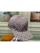 Louis Vuitton Monogram Striped Canvas Baseball Hat Pink/Blue 2021