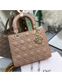 Dior Lady Dior Medium Bag in Cannage Lambskin Beige/Gold 2019