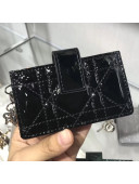 Dior Lady Dior Patent Cannage Calfskin Card Holder Black 2019