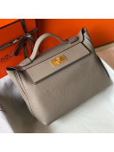 Hermes New Kelly 2424 in Togo Leather Grey/Gold 2018 (Half Handmade)   