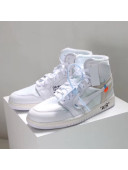 Off-White x Nike AJ1 High-top Leather Sneakers White(For Women and Men)