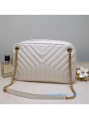 Saint Laurent Joan Camera Bag in Quilted Smooth Leather 617691 White 2020