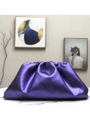 Bottega Veneta The Pouch Soft Oversize Clutch Bag in Metallic Leather Purple 2020