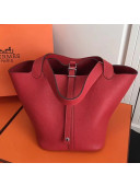 Hermes Togo Calfskin Leather Picotin Lock PM/MM Bag Red