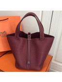 Hermes Togo Calfskin Leather Picotin Lock PM/MM Bag Burgundy