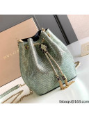 Bvlgari Serpenti Forever Small Bucket Bag in Green Agate Metallic Karung Snakeskin 2021