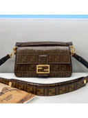 Fendi Medium Baguette FF Glazed Shoulder Bag Brown 2021 320M 02