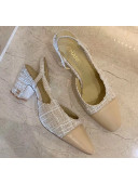 Chanel Slingbacks In Lambskin & Tweed G31318 Beige 2020