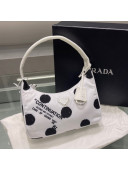 Prada Printed Re-Nylon Re-Edition 2000 Hobo Mini-bag 1NE515 White/Black 2021