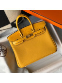 Hermes Touch Birkin Bag 25cm in Crocodile Embossed Leather and Togo Calfskin Yellow/Gold 2021