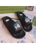 Disney x Gucci Donald Duck Flat Slide Sandal Black 2021 06