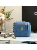 Chanel Denim Small Vanity with Chain and Ball AP1447 Dark Blue 2022