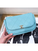 Chanel Small Quilting Lambskin Chain Flap Bag AS0138 Light Blue 2019