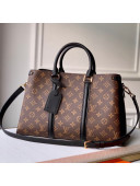 Louis Vuitton Monogram Canvas Soufflot MM Open Top Handle Bag M44816 Black 2019