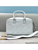 Fendi FF Square-shaped Small Boston Bag White 2021