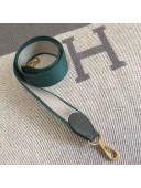 Hermes Leather & Canvas Shoulder Strap Grey/Green