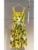 Oscar De La Flowers Dress DS021910 Yellow 2022