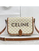 Celine Messenger Folco Bag in Triomphe Canvas with Celine Print White 2021