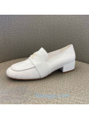 Chanel Quilted Calfskin Matte Flat Loafers All White 2020