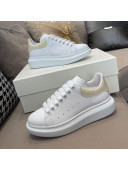 Alexander Mcqueen White Silky Calfskin Crocodile-Like Back Sneakers Beige 2021 111810