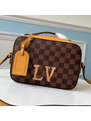 Louis Vuitton Damier Azur Canvas Saintonge Top Handle Bag N40155 Yellow 2019