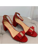 Salvatore Ferragamo Vara Patent Leather Bow Sandals 6cm Red 2021