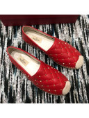 Valentino Rockstuds Lambskin Espadrilles Red 2019