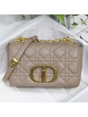 Dior Small Caro Chain Bag in Soft Cannage Calfskin Taupe Grey 2021