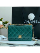 Chanel Quilted Calfskin Mini Flap Bag with Adjustable Strap AS2615 Green 2021