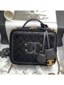 Chanel Shearling Wool Vanity Case Bag A93343 Balck 2020