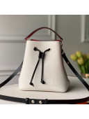 Louis Vuitton NéoNoé BB Epi Leather Bucket Bag M55556 White/ Black/Scarlet Red 2020