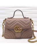 Gucci GG Marmont Leather Mini Top Handle Bag 547260 Dusty Pink 2019