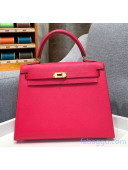 Hermes Kelly 25/28/32cm Bag in Original Epsom Leather Hot Pink/Gold Hardware 2020  (Half-Handmand) 