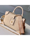 Louis Vuitton Locky BB Square One Top Handel Bag in Monogram Embossed Leather M56319 Cream Beige 2020