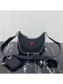 Prada Re-Edition 2005 Nylon Shoulder Bag 1BH204 Black/Red 2020