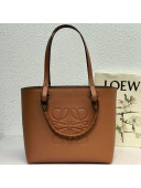 Loewe Anagram Calfskin Tote Bag Caramel Brown 2021