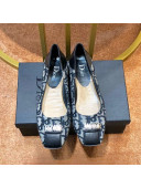 Dior J'Adior D Flat Ballet in Blue Oblique Canvas 2019 