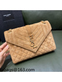 Saint Laurent Envelope Medium Bag in Suede 487206 Camel Brown 2021