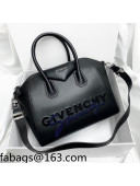 Givenchy Small Antigona Bag in Embroidered Smooth Calfskin Black 2021